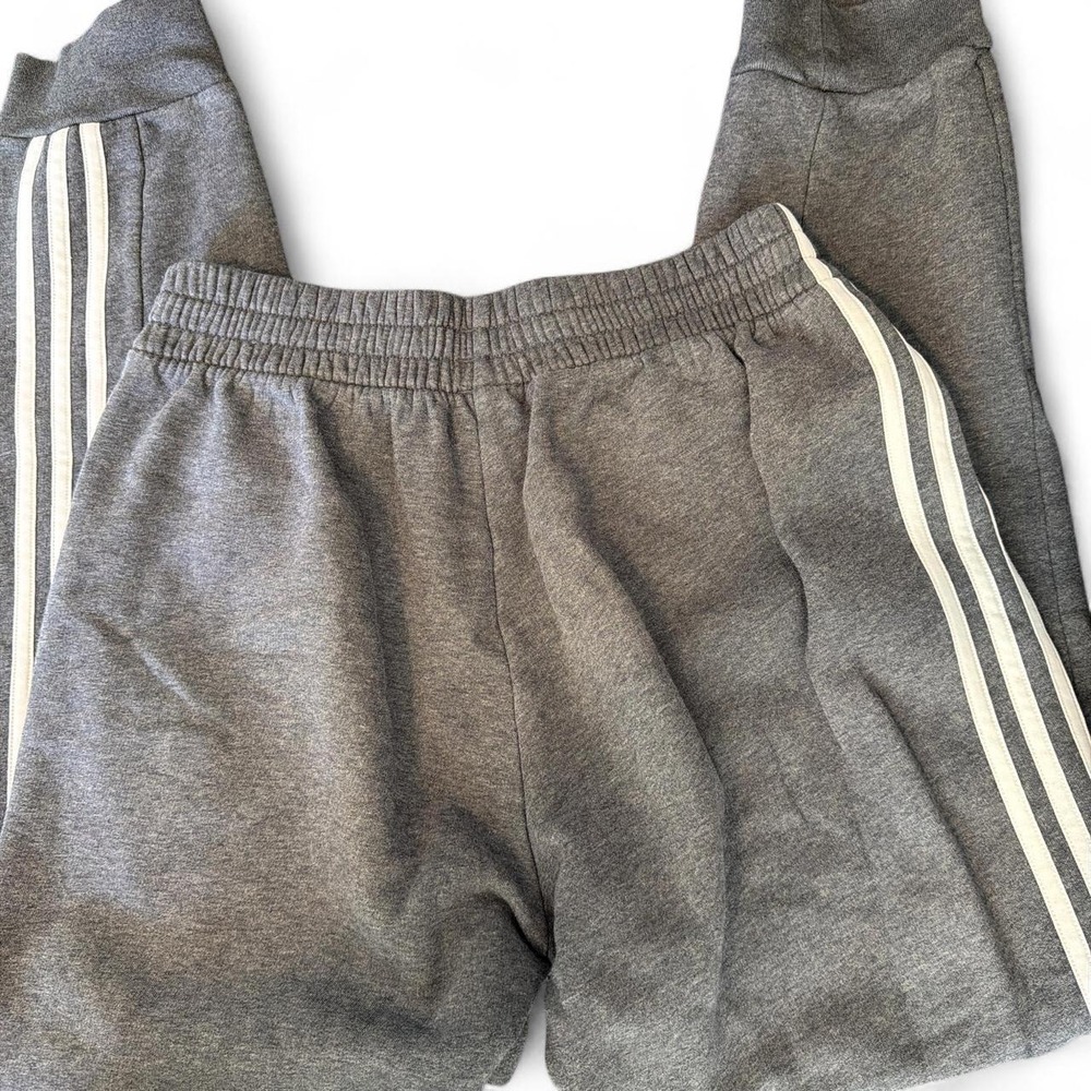 Adidas Essentials 3-Stripes Joggers Gray White Mens M Track Pants Sweatpants - Picture 2 of 8